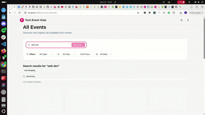 A gif showing live scraping in progress